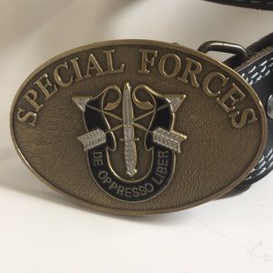 U.S. Special Forces Black Leather Belt by WRANGLER